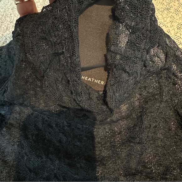 SOLD All Over Lace stretch Turtleneck Top in Black - Picture 8 of 17